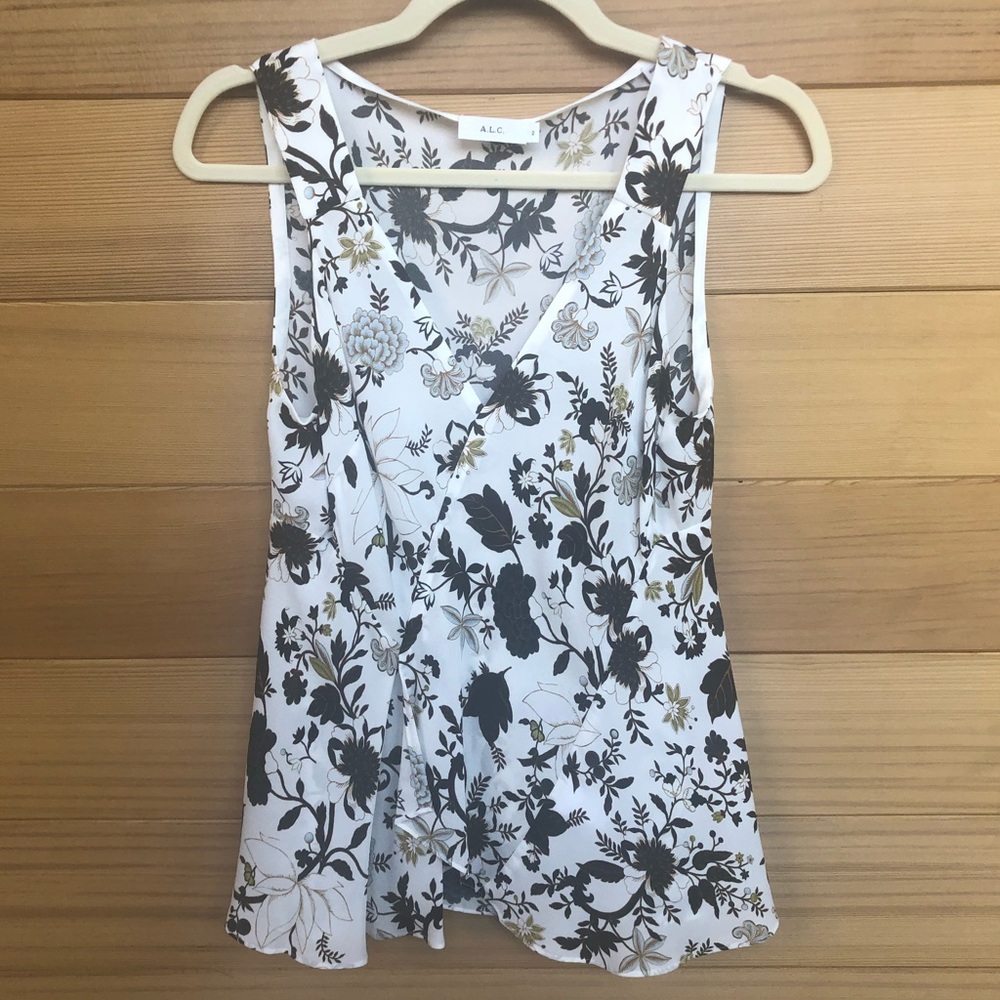 NWOT A.L.C. Floral Silk Tank Blouse Size 2